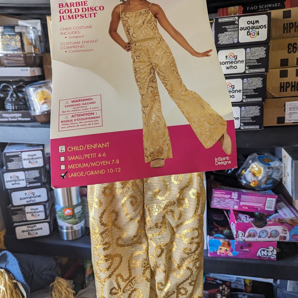 Barbie The Movie Girls Gold‎ Disco Jumpsuit sz l kods